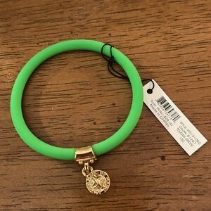 NWT Marc by Marc Jacobs Tubular Rubber Bracelet with Gold Charm - Green
